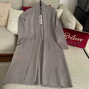NWT MAX SPORT Quarry (Heather Gray) Long Open Sweater Cardigan Sz S